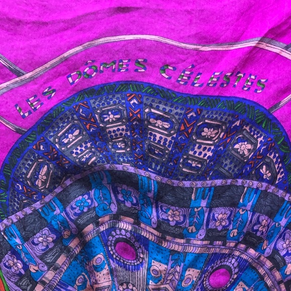 Hermes Scarf/Shawl. ‘Les Domes Celeste’. 100% Silk. Sheer. Made in France. - Picture 1 of 16
